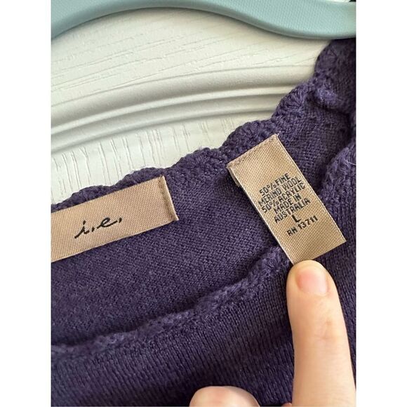 i.e. wool acrylic purple sweater sz L - Picture 5 of 6